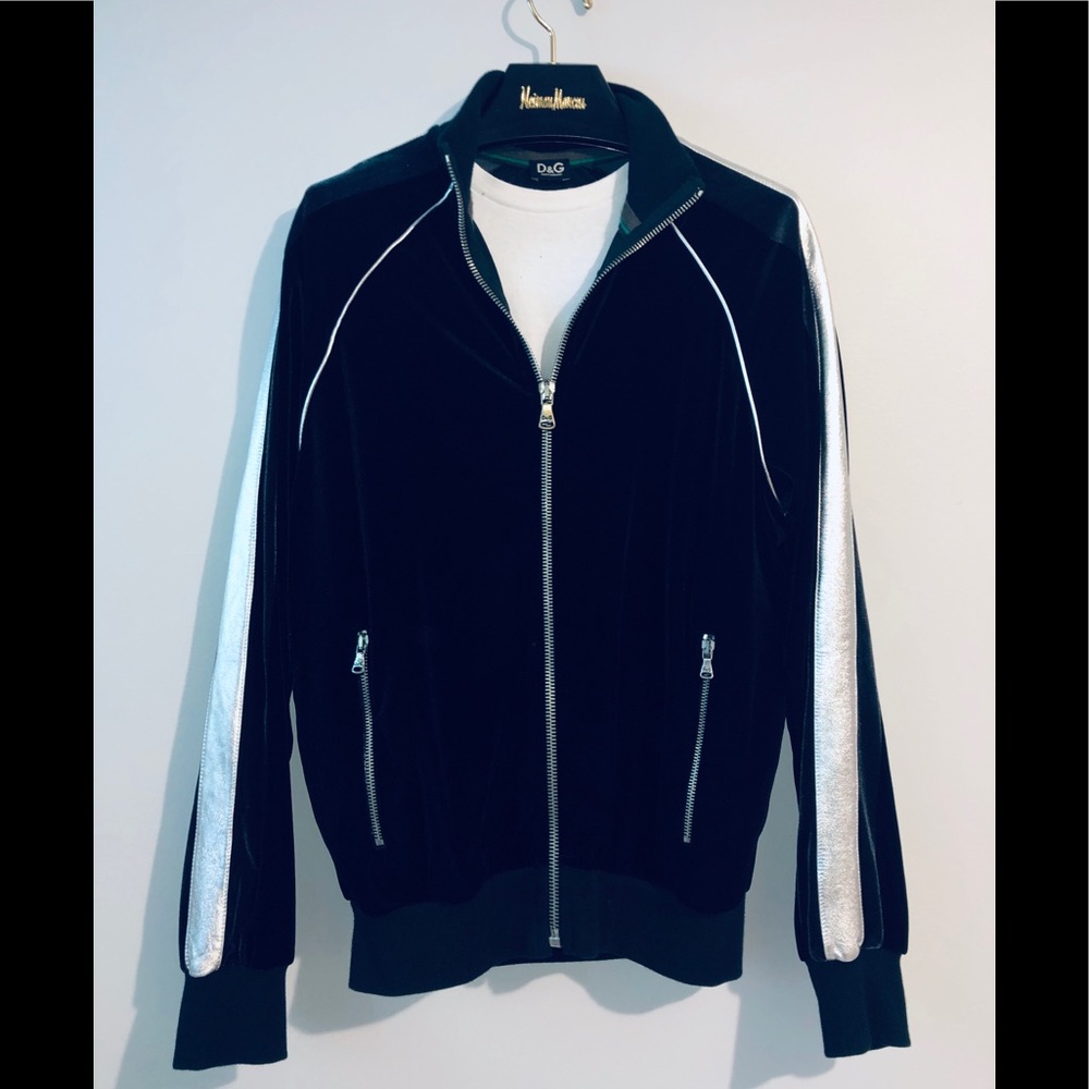 Dolce & Gabbana Velour Zip-up Sweatshirt